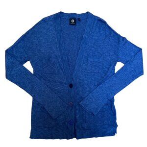 Amber Sun lightweight heathered blue v neck cardigan size M